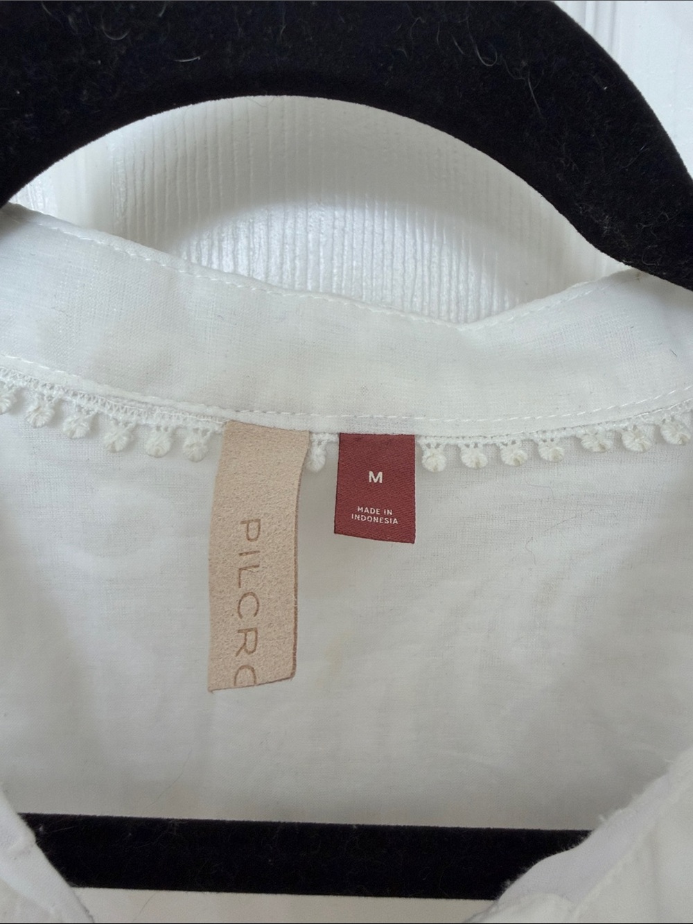 Pilcro White Sheer Embroidered Button-Down Blouse - Picture 2 of 4